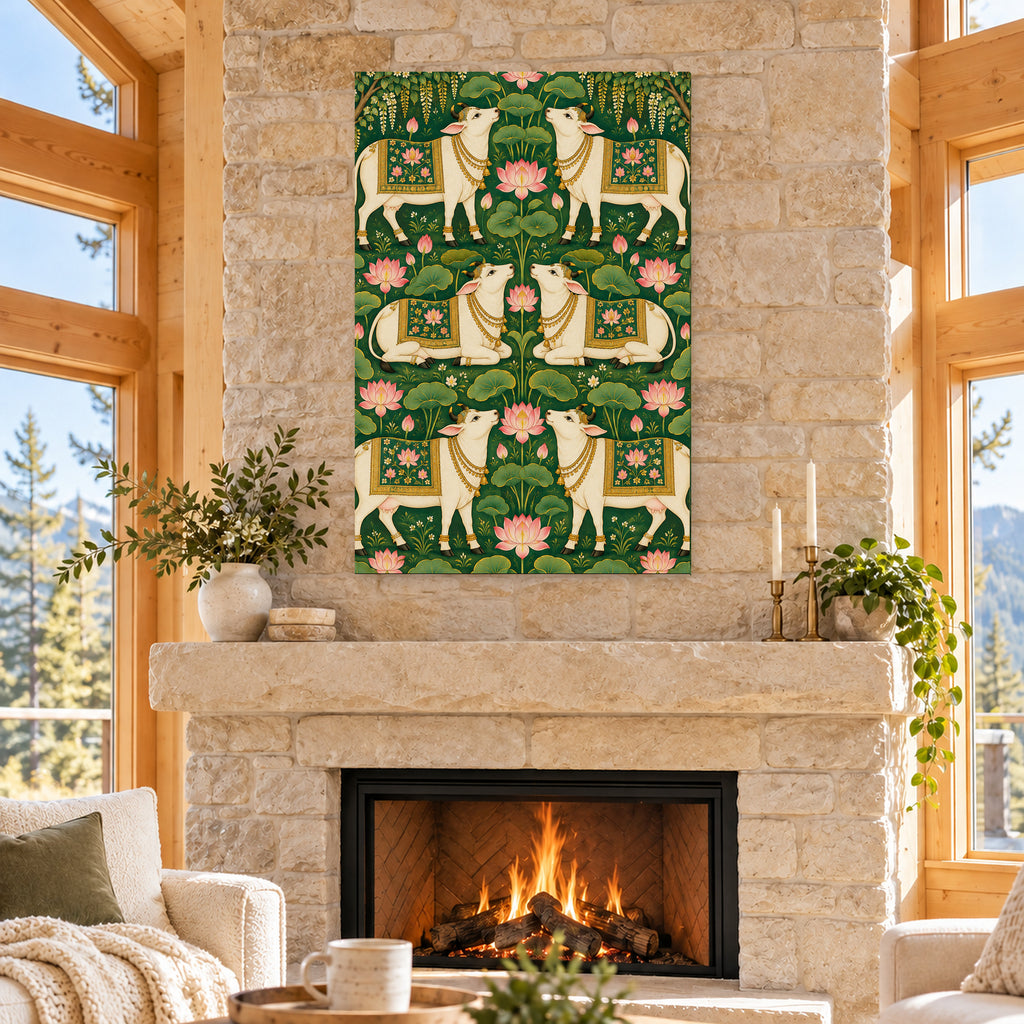 Pichwai White Cow and Lotus - 04-cabin.jpg
