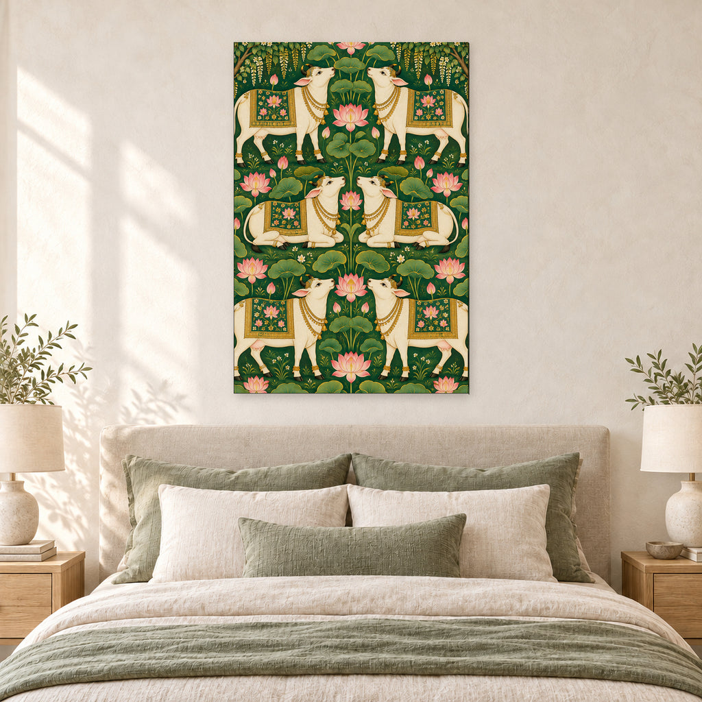 Pichwai White Cow and Lotus - 05-bedroom.jpg
