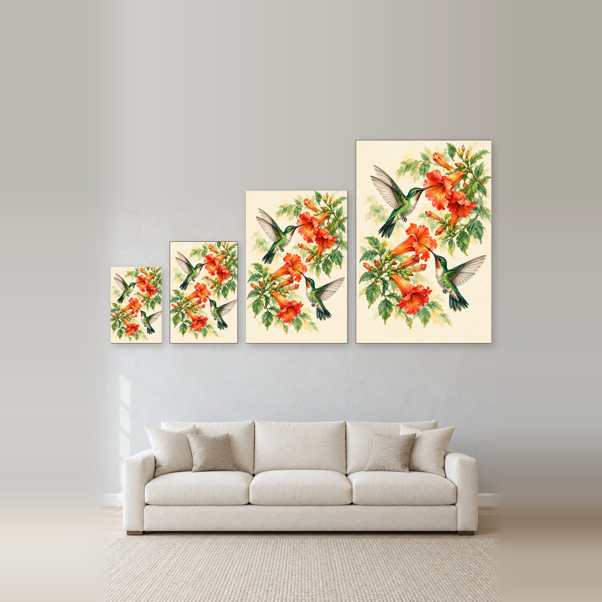 Hummingbird and Red Trumpet Flowers - 08-size-guide.jpg