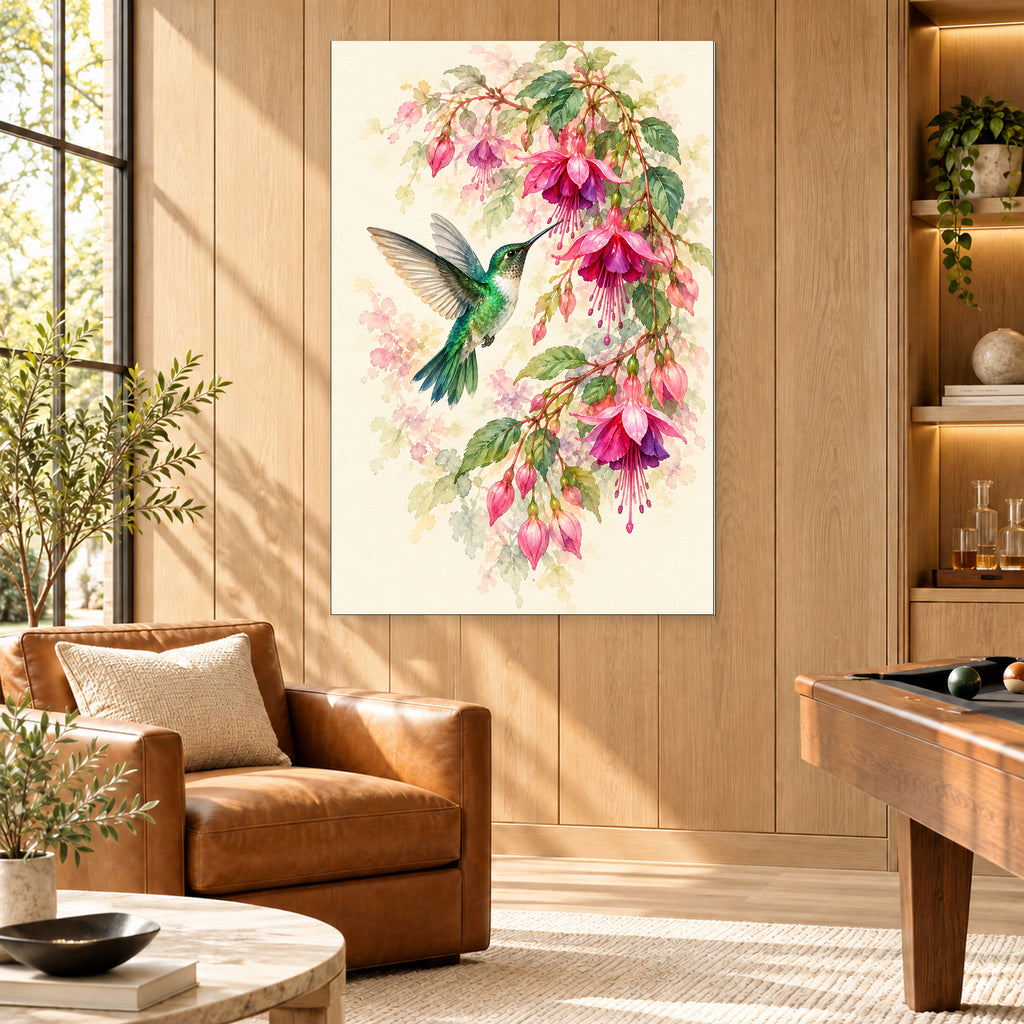 Hummingbird and Fuchsia Flowers - 03-man-cave.jpg