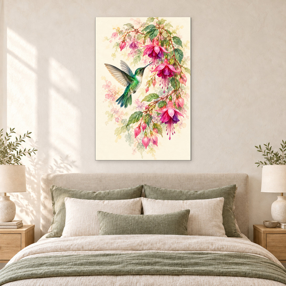 Hummingbird and Fuchsia Flowers - 05-bedroom.jpg