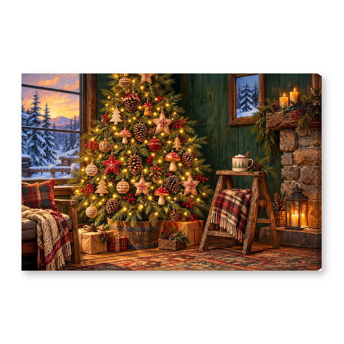 Canvas wall art on white background XM02