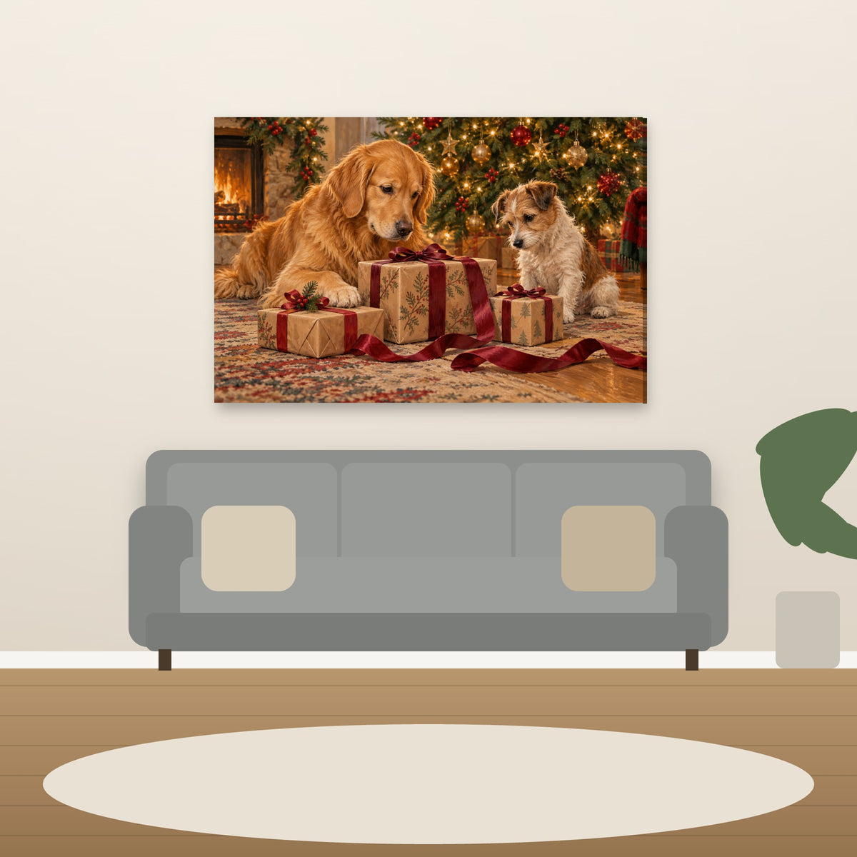 XM29 Wall art above sofa in living room