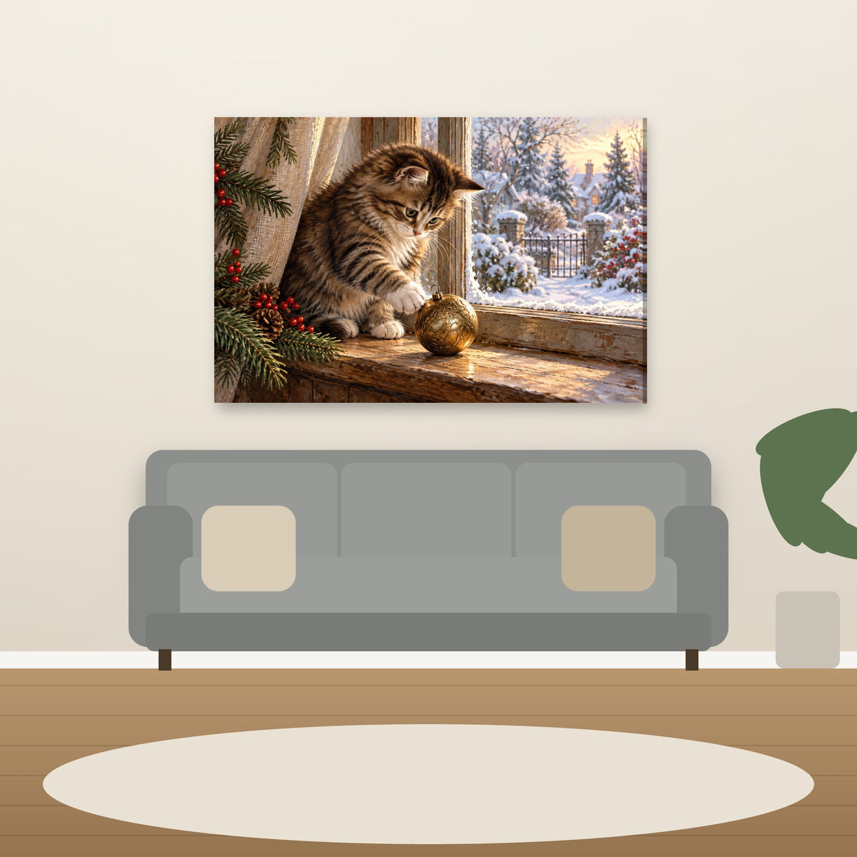 XM30 Wall art above sofa in living room