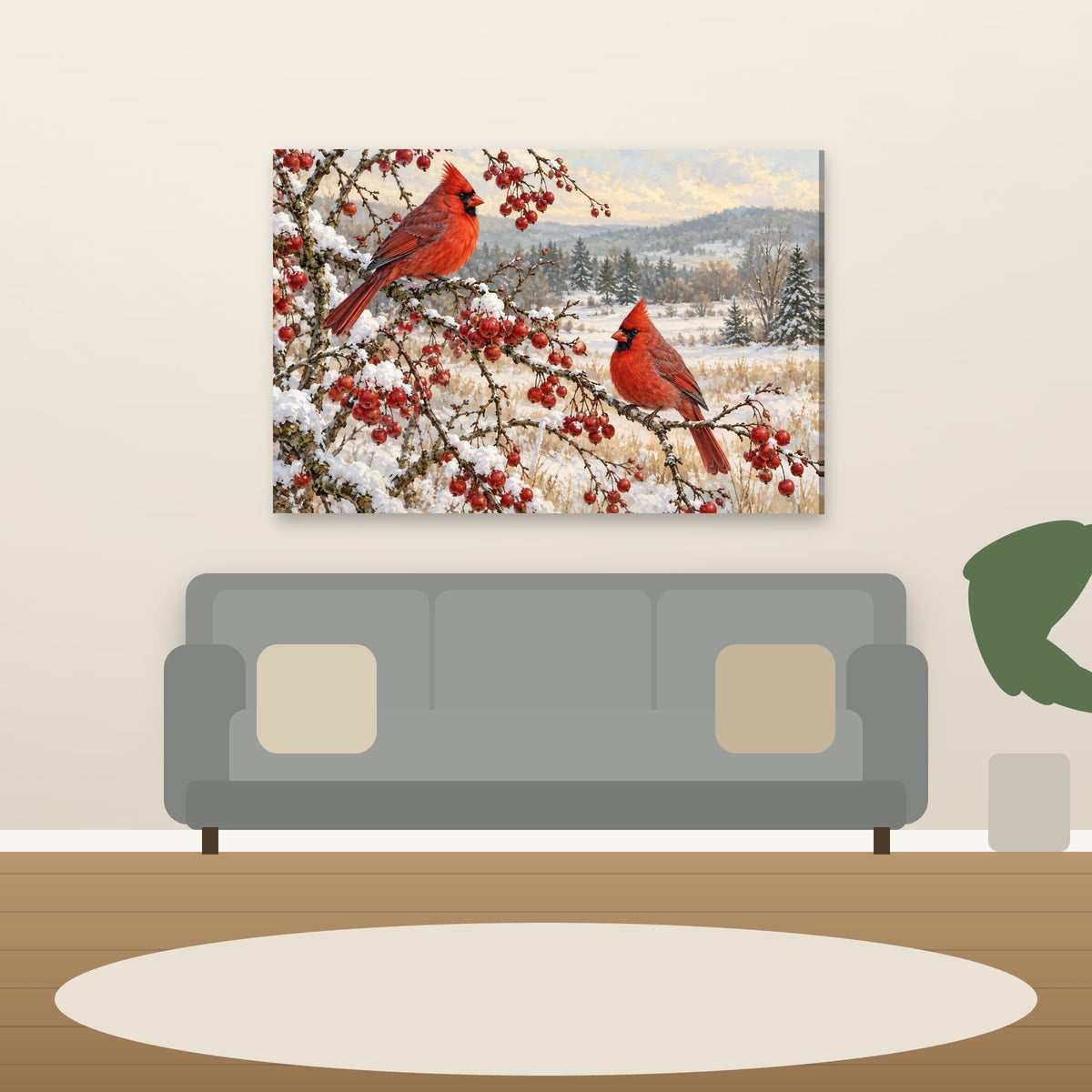 XM31 Wall art above sofa in living room