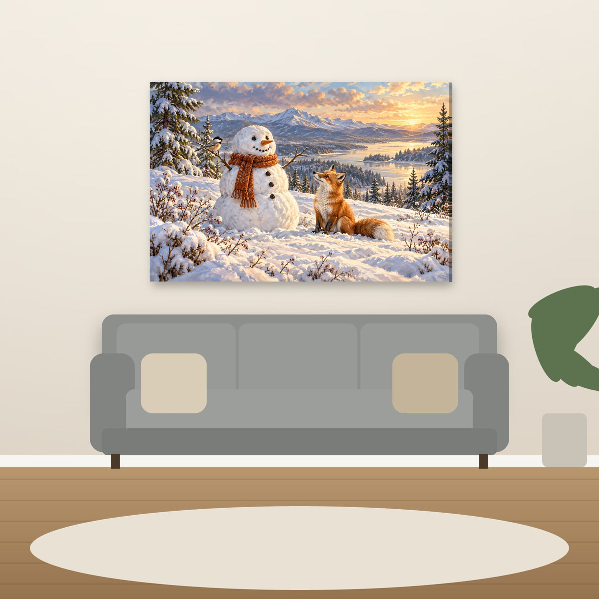 XM33 Wall art above sofa in living room
