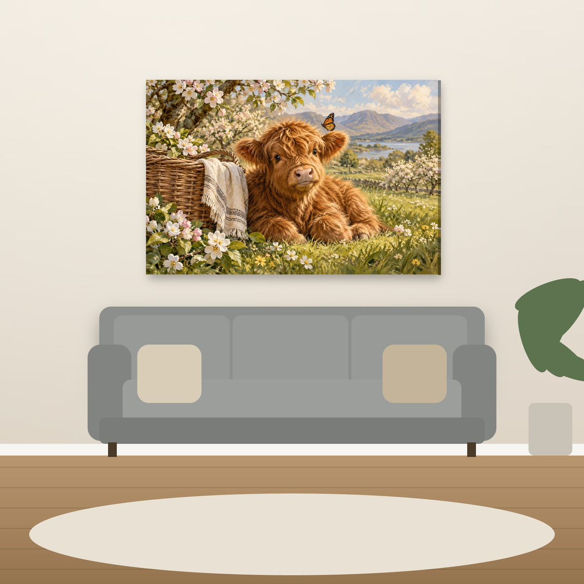 XM44 Wall art above sofa in living room