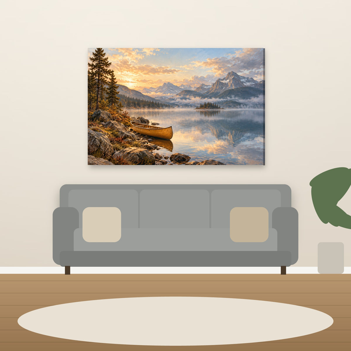 XM49 Wall art above sofa in living room
