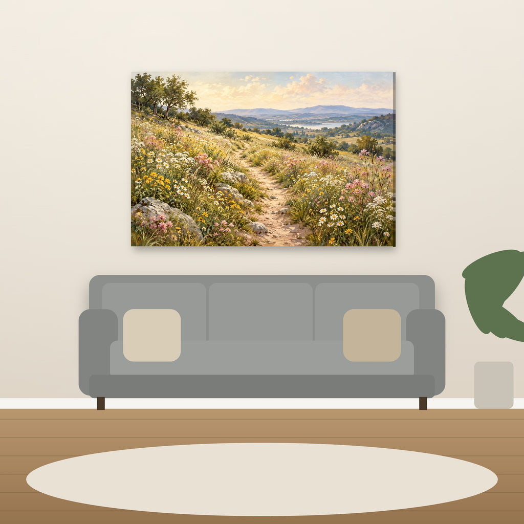 XM54 Wall art above sofa in living room