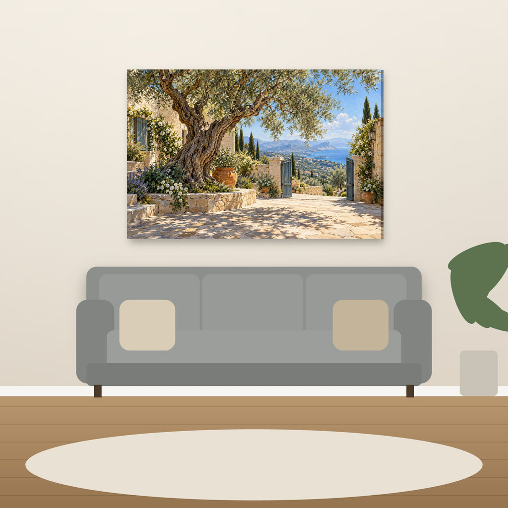 XM55 Wall art above sofa in living room