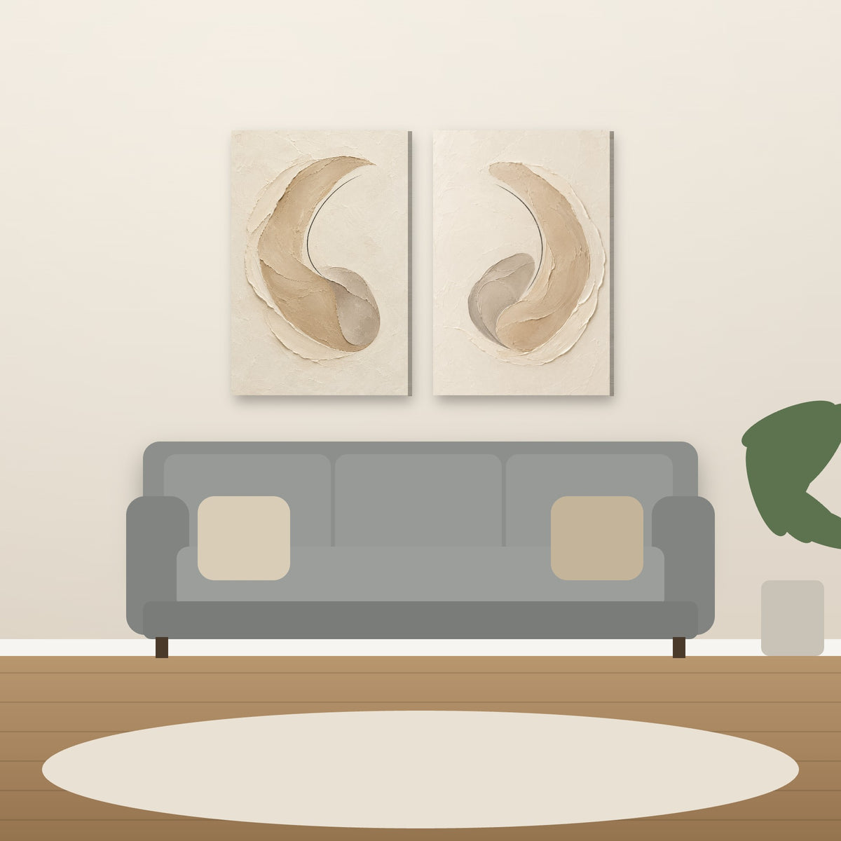 XM62 Wall art above sofa in living room