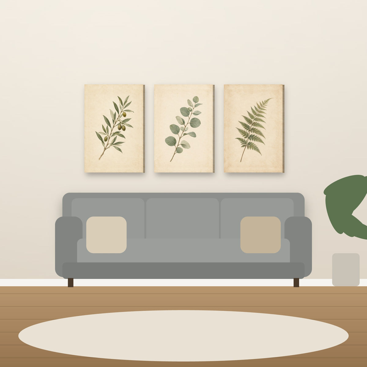 XM87 Wall art above sofa in living room