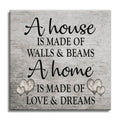 A House Is Made Of Walls And Beams Canvas – Family Home Decor