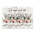 Elephant God Says You Are Canvas Wall Art – Christian Encouragement