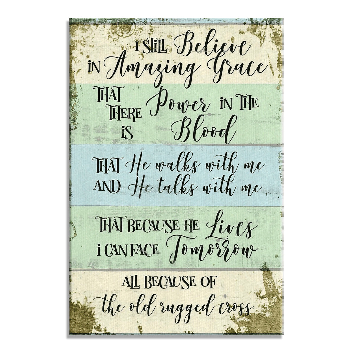 Amazing Grace Old Rugged Cross Canvas – Christian Wall Decor