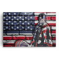 American Flag Lacrosse Player Canvas Wall Art – Sports Wall Decor