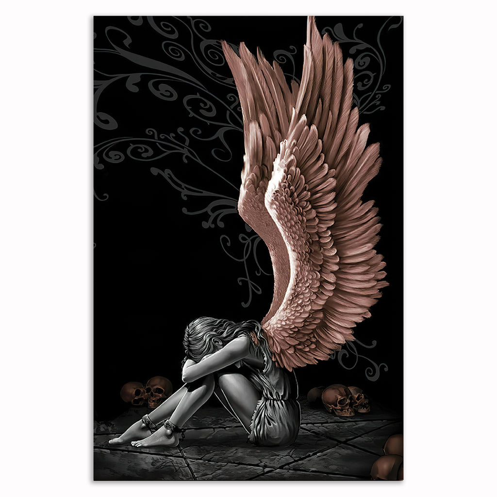 Angel Wings Canvas Wall Art – Dramatic Black And White Wall Decor