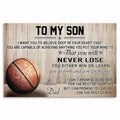 Basketball To My Son Love Dad Canvas – Gift For Son From Dad