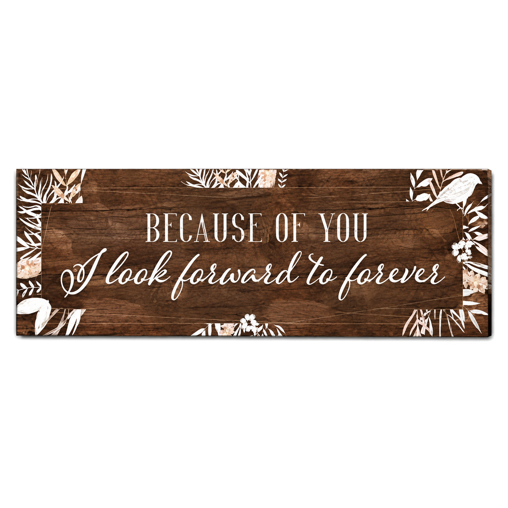 Because Of You I Look Forward To Forever Panoramic Canvas – Couple