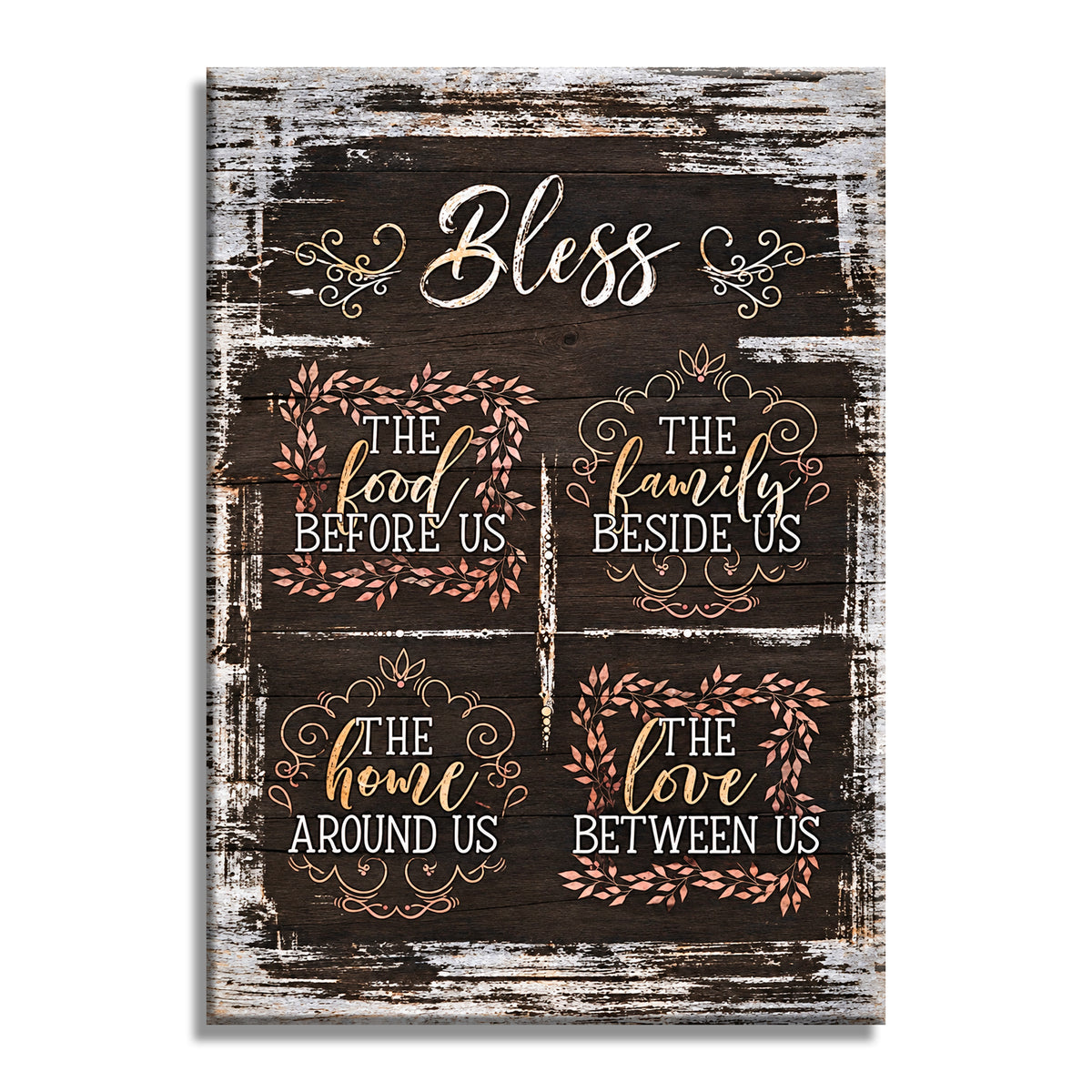 Bless The Food Before Us Canvas – Christian Dining Room Wall Decor