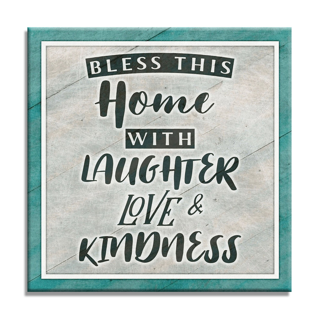 Bless This Home With Love And Laughter Canvas – Housewarming Decor