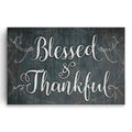 Blessed And Thankful Canvas Wall Art – Chalkboard Thanksgiving Decor