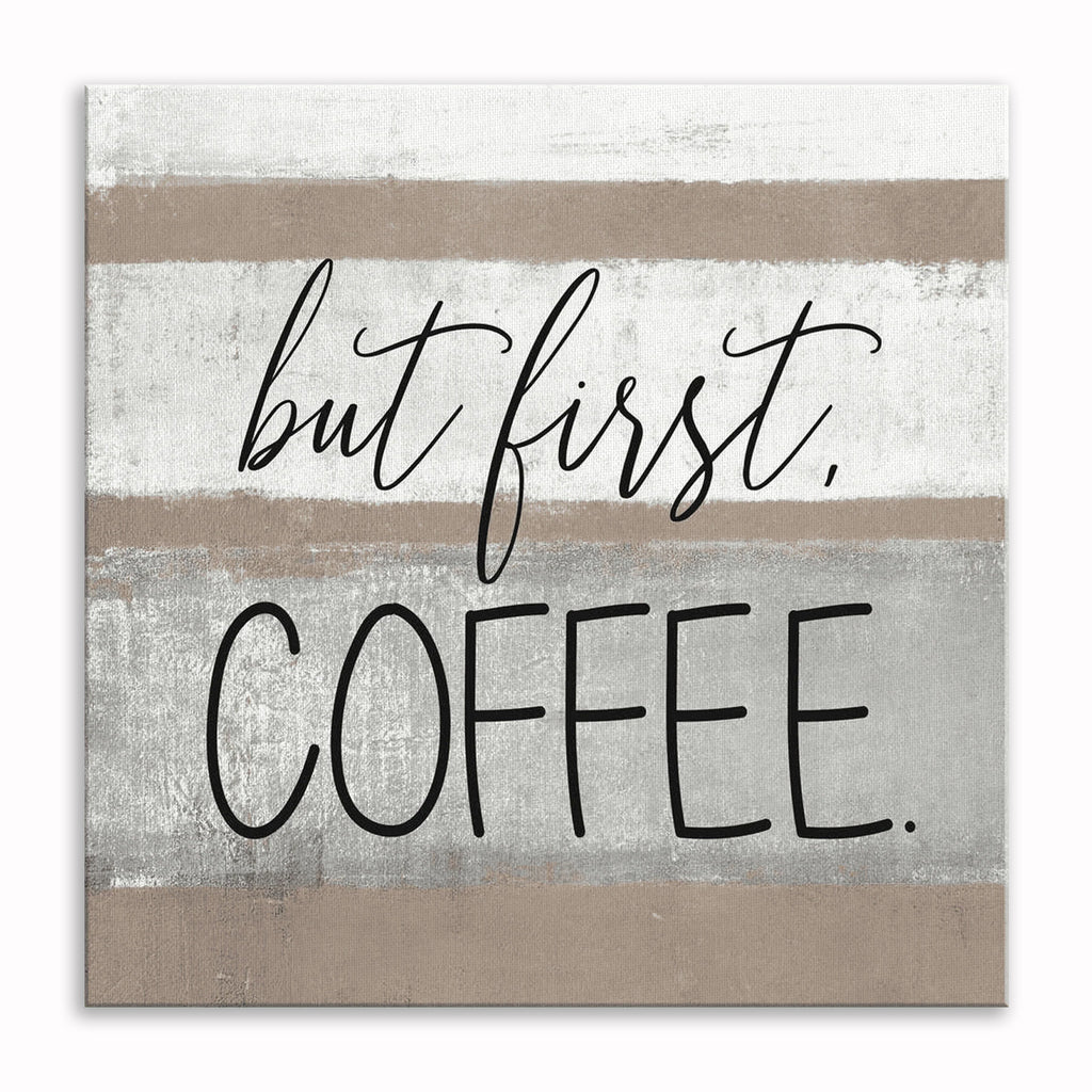 But First Coffee Canvas Wall Art – Kitchen And Coffee Bar Decor