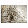 Butterfly Just Breathe Canvas Wall Art – Calming Bedroom Decor
