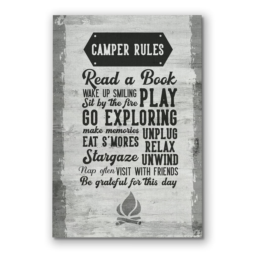 Camper Rules Canvas Wall Art – RV And Camping Cabin Decor