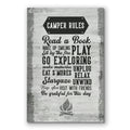 Camper Rules Canvas Wall Art – RV And Camping Cabin Decor
