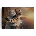 Romantic Cat Couple Canvas Wall Art – Cat Lover Gift