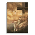 Lion And Lamb Cross Canvas Wall Art – Christian Wall Decor