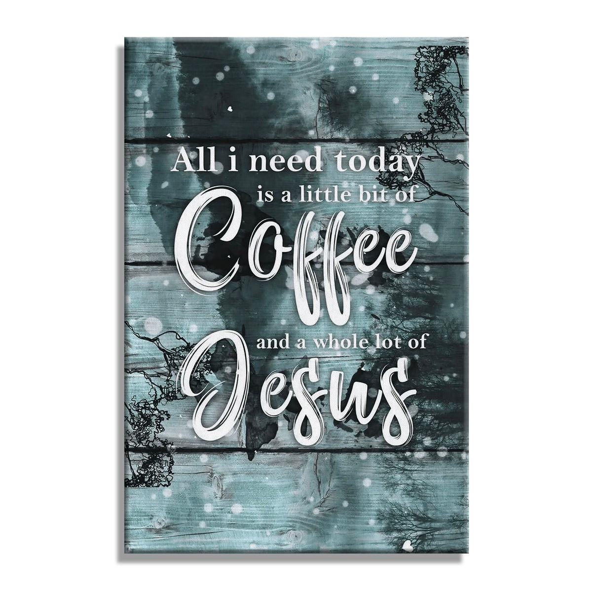 Fueled By Coffee And Jesus Canvas – Christian Kitchen Wall Decor
