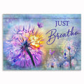 Colorful Dandelion Just Breathe Canvas – Vibrant Calming Wall Art