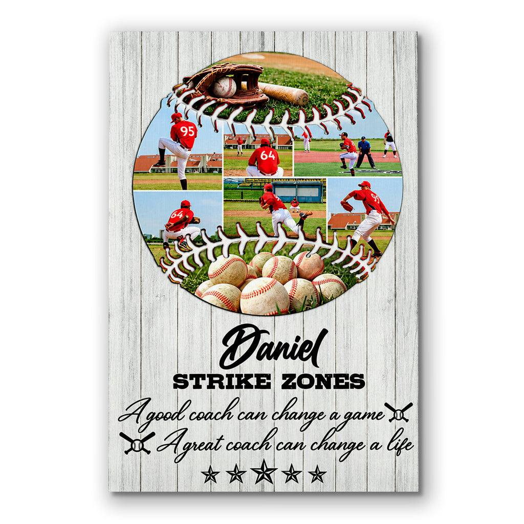 Personalized Baseball Coach Gift Canvas – Custom Team Wall Art