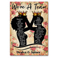 Personalized King And Queen We're A Team Canvas – Couple Gift