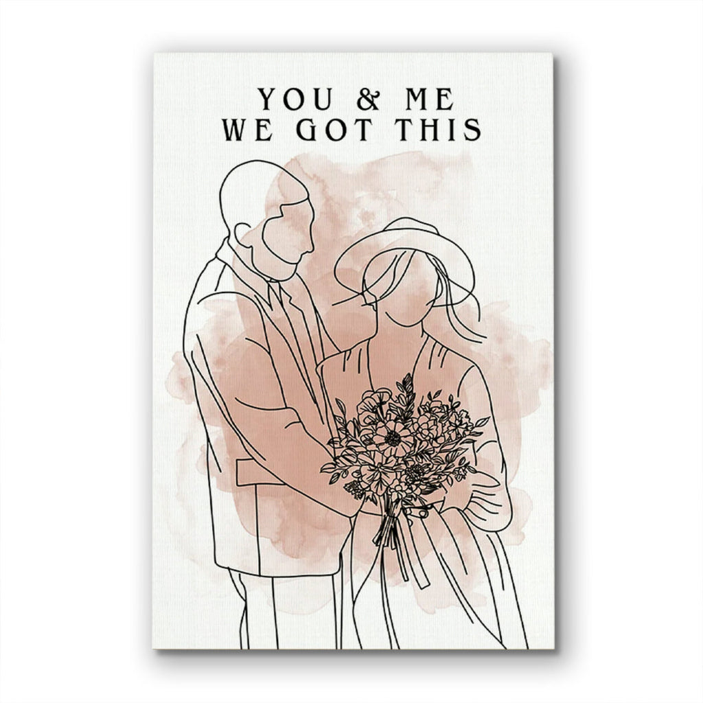 Personalized Couple Line Art Canvas – Minimal Custom Portrait
