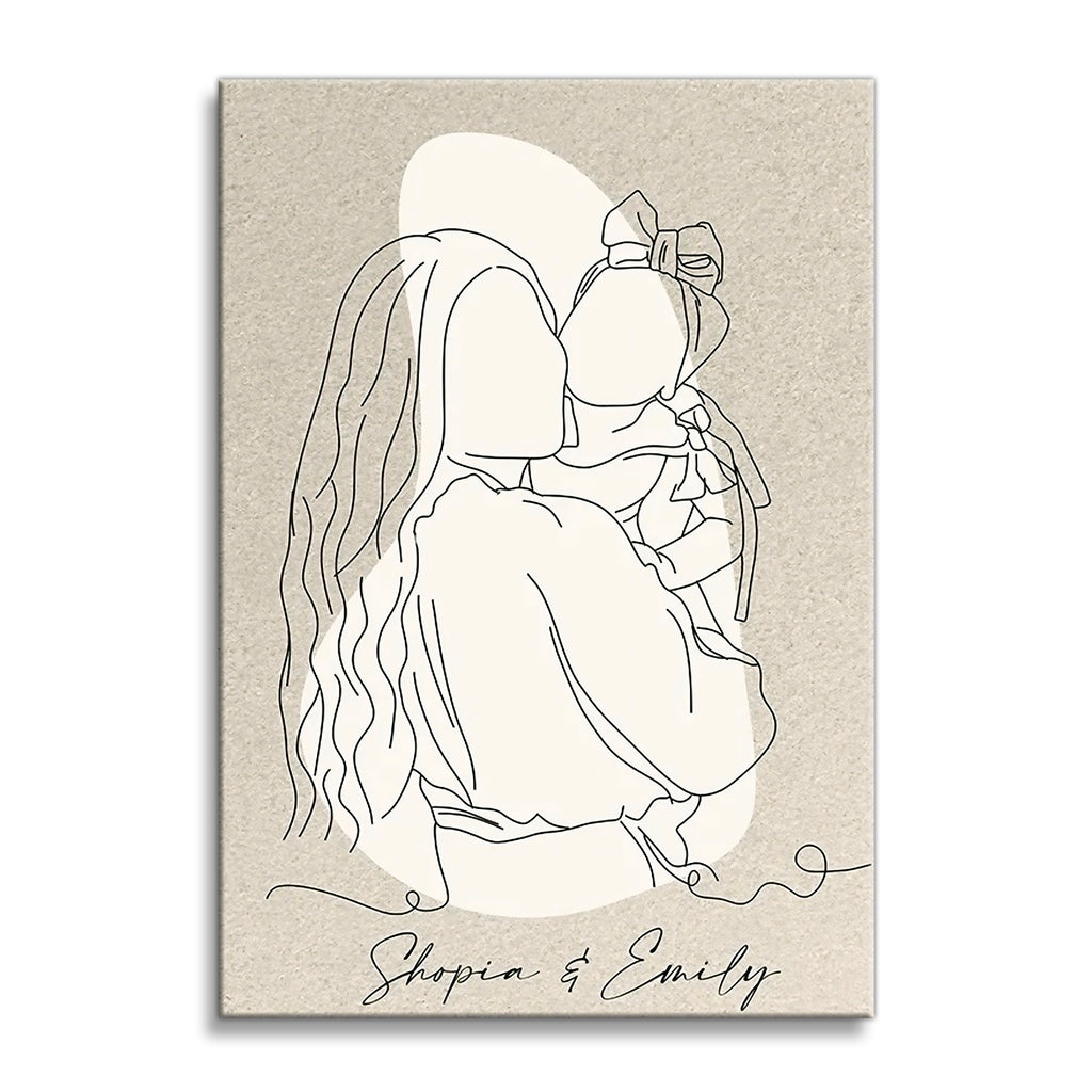 Personalized Family Line Art Canvas – Minimal Custom Family Portrait
