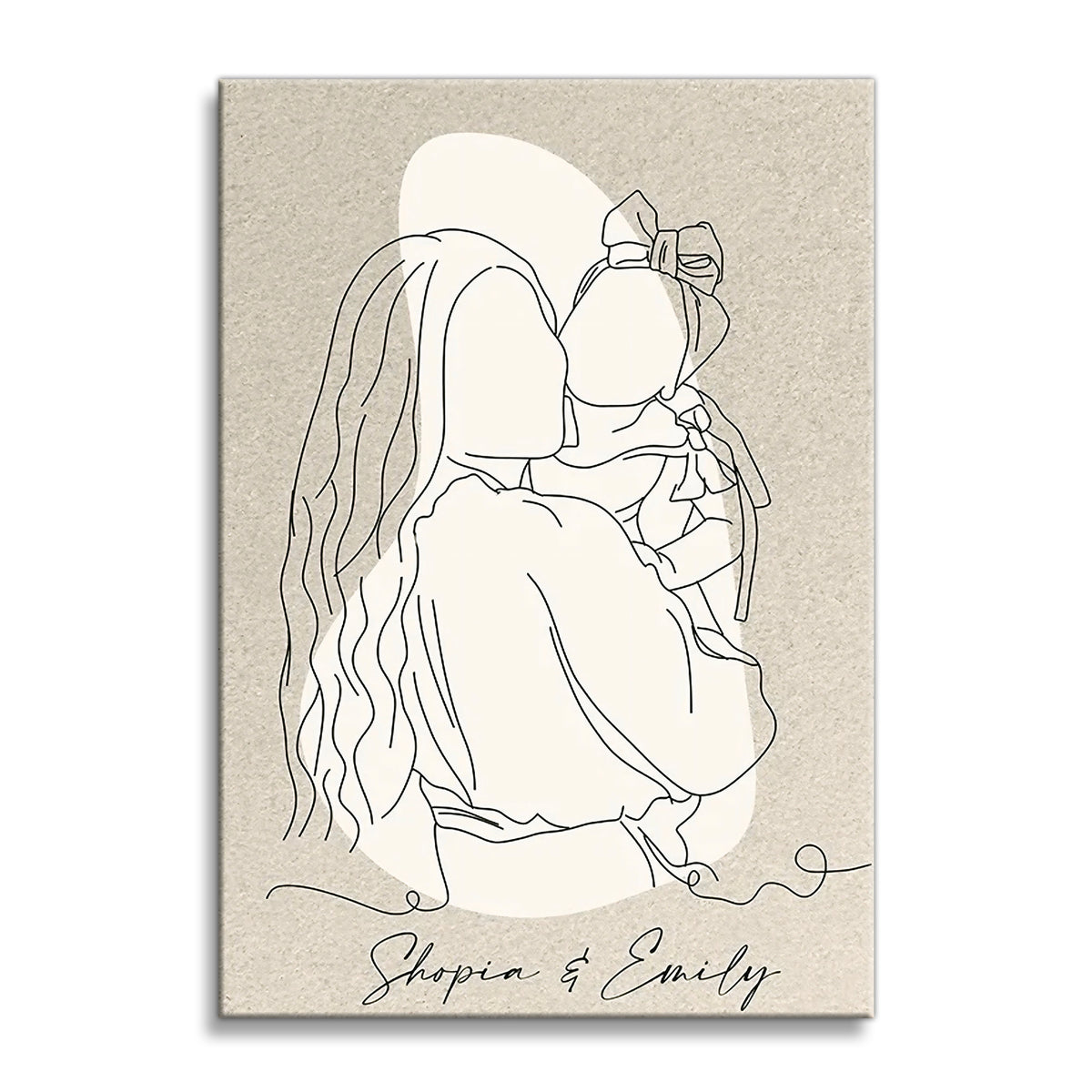 Personalized Family Line Art Canvas – Minimal Custom Family Portrait