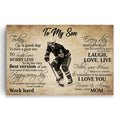Personalized Hockey To My Son Photo Canvas – Custom Gift From Dad