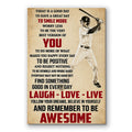 Personalized Baseball Remember To Be Awesome Canvas – Photo Gift