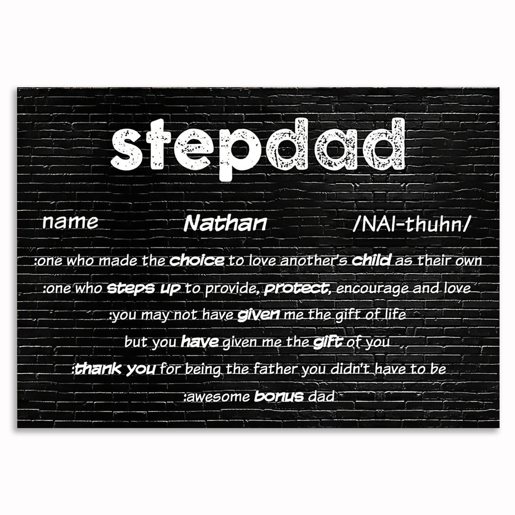 Personalized Stepdad Definition Canvas – Father's Day Gift For Bonus