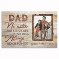 Personalized Dad We Will Always Reach For Your Hand Canvas – Photo