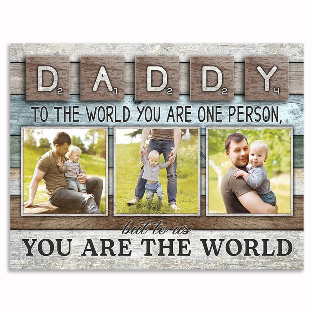 Personalized DADDY Photo Tile Canvas – Custom Father's Day Gift