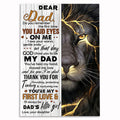 Dear Dad Lion Canvas Wall Art – Father's Day Gift For Him