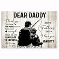 Dear Daddy Thank You Fishing Canvas – Father's Day Wall Art