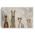 Funny Farm Animals Canvas Wall Art – Llama Goat Sheep Donkey Decor