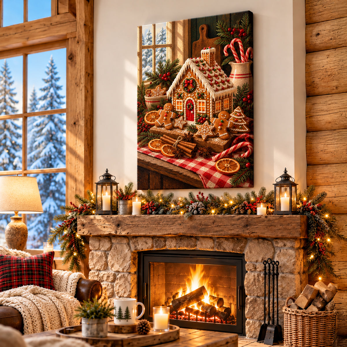 Gingerbread House Wall Art - room mockup 8
