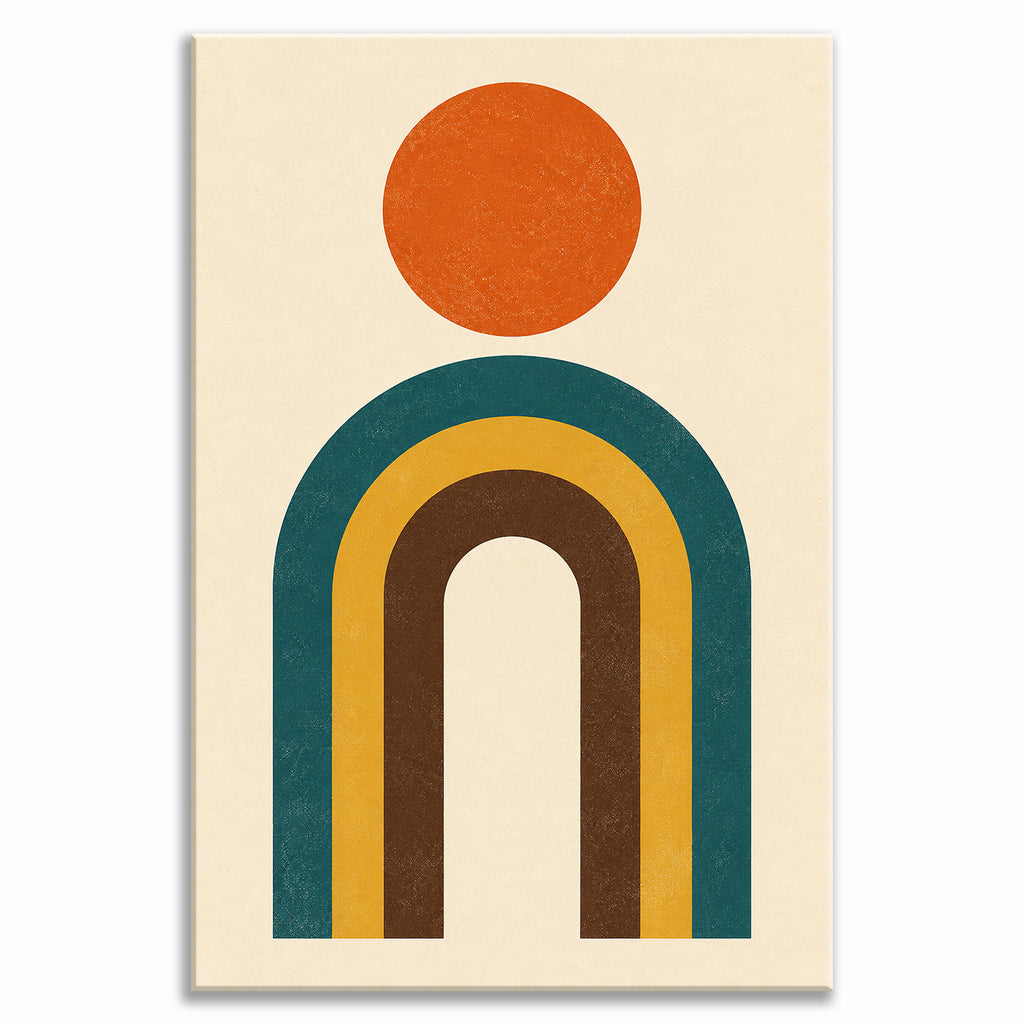 Set of 3 Mid Century Boho Wall Art - room mockup 11