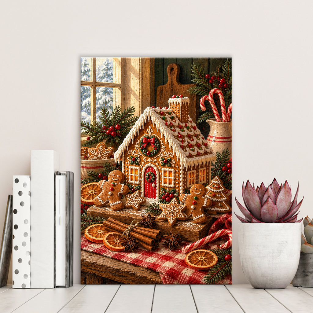 Gingerbread House Wall Art - room mockup 3